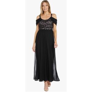 R&M Richards Evening Gown with Draped Cap Sleeves -18